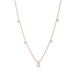 0,27 Karat Pırlanta Baget Kolye - 2