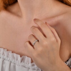 0,28 Karat Pırlanta Damla Beştaş Yüzük - 4