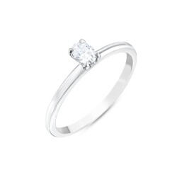 0,30 Karat Pırlanta Oval Tektaş Yüzük - 