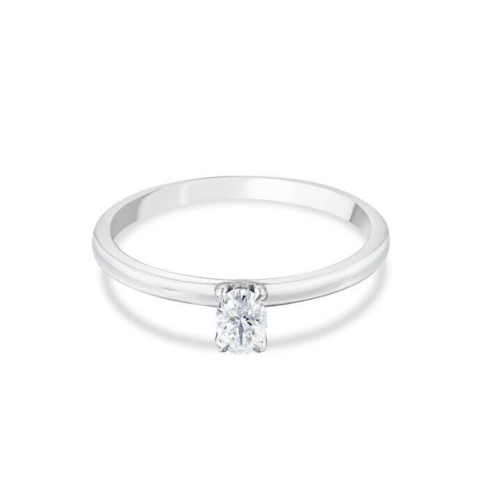 0,30 Karat Pırlanta Oval Tektaş Yüzük - 2