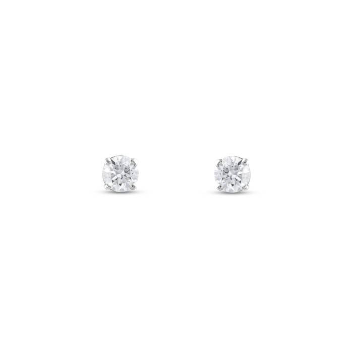 0,30 Karat Pırlanta Tektaş Küpe - 2