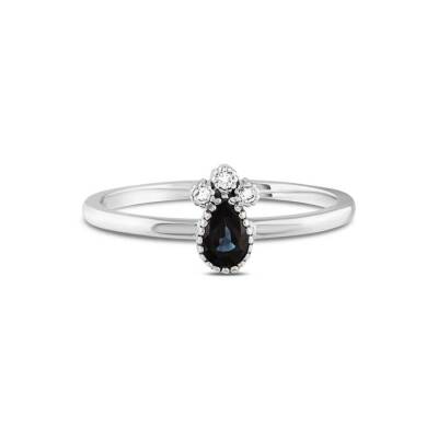 0,30 Karat Pırlantalı Safir Yüzük - 1