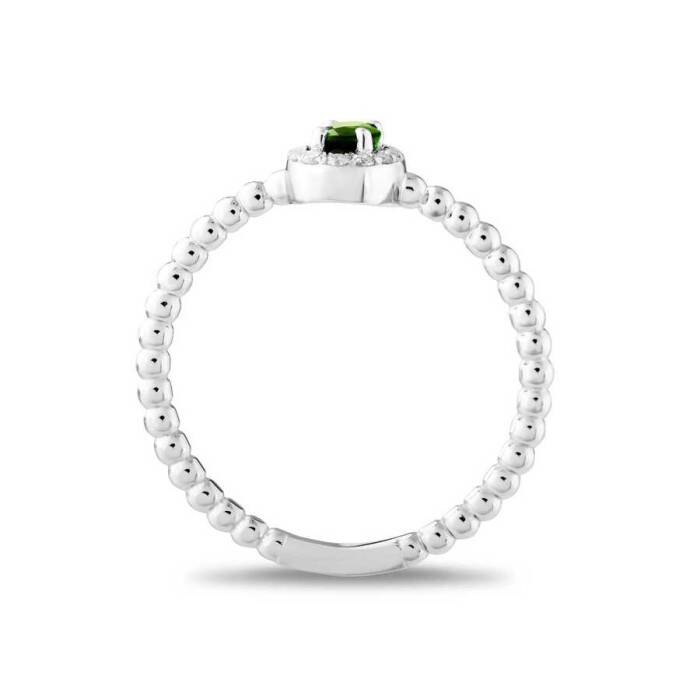 0,30 Karat Pırlanta Oval Zümrüt Yüzük - 3