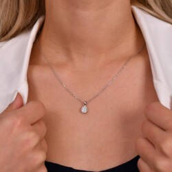 0,31 Karat Pırlanta Invisible Kolye - 2