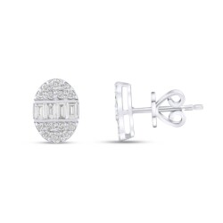 0,31 Karat Pırlanta Baget Küpe - 