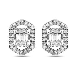 0,32 Karat Pırlanta Baget Küpe - 2