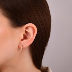 0,32 Karat Pırlanta Halka Küpe - 3