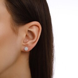 0,32 Karat Pırlanta Invisible Küpe - 3