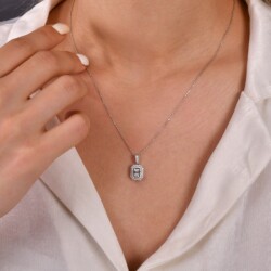 0,33 Karat Pırlanta Baget Kolye - 3