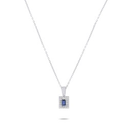 0,33 Karat Pırlantalı Safir Kolye - 3