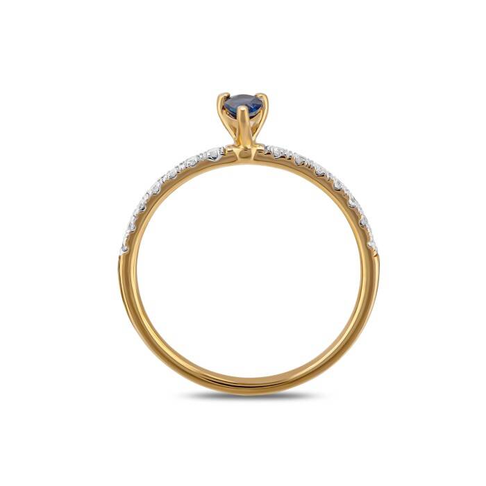 0,33 Karat Pırlanta Safir Yüzük - 3