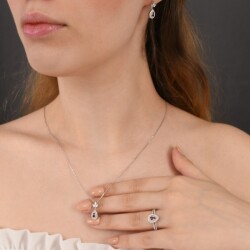 0,33 Karat Pırlantalı Yakut Kolye - 3