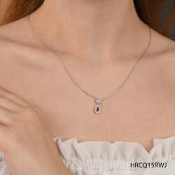 0,33 Karat Pırlantalı Yakut Kolye - 4