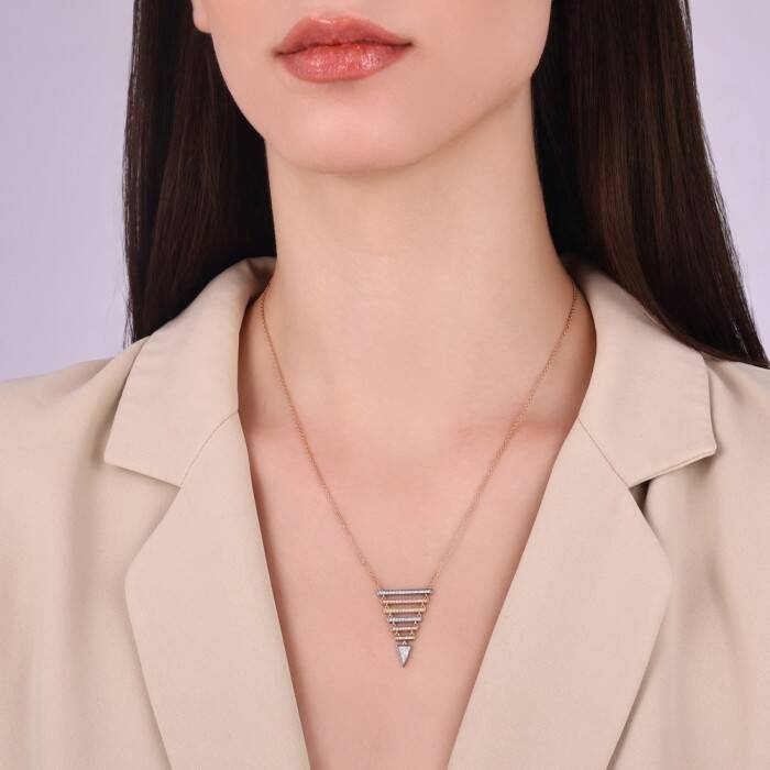 0,34 Karat Pırlanta Tasarım Kolye - 2