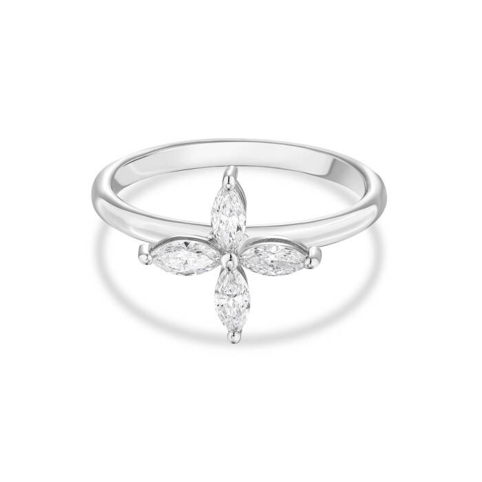 0,34 Karat Pırlanta Çiçek Yüzük - 1