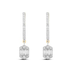 0,47 Karat Pırlanta Baget Küpe - 2