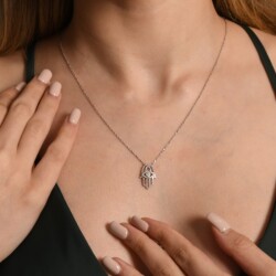 0,35 Karat Pırlanta Fatma'nın Eli Kolye - 3