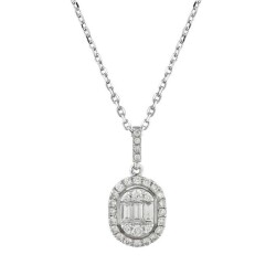 0,36 Karat Pırlanta Baget Kolye - 