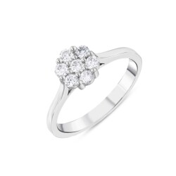 0,36 Karat Pırlanta Çiçek Yüzük - 