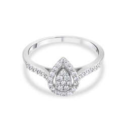 0,36 Karat Pırlanta Damla Yüzük - 