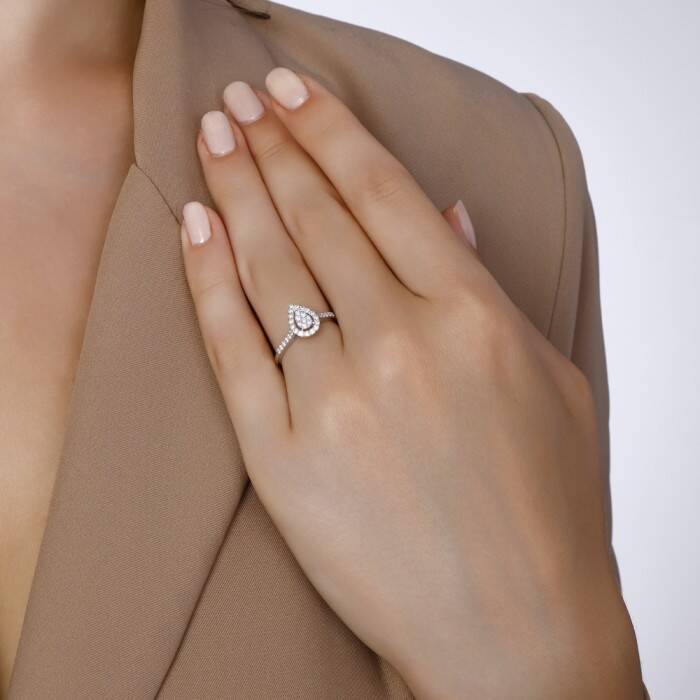 0,36 Karat Pırlanta Damla Yüzük - 3