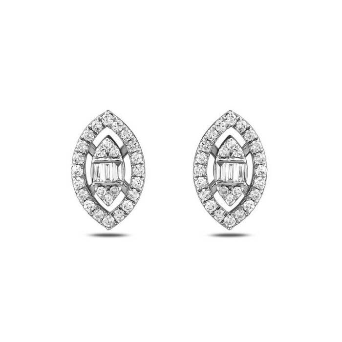 0,37 Karat Pırlanta Baget Küpe - 2