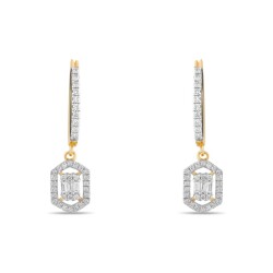 0,37 Karat Pırlanta Baget Küpe - 2