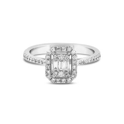 0,37 Karat Pırlanta Baget Yüzük - 