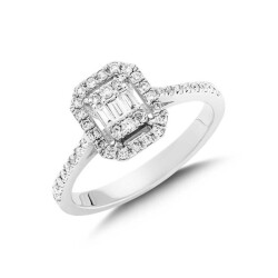 0,37 Karat Pırlanta Baget Yüzük - 2