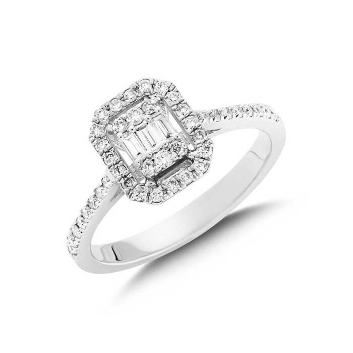 0,37 Karat Pırlanta Baget Yüzük - 2