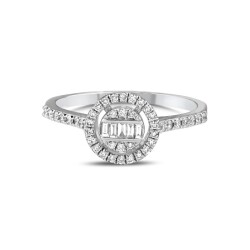 0,37 Karat Pırlanta Baget Yüzük - 