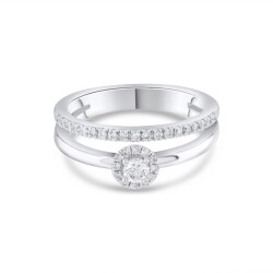 0,38 Karat Pırlanta Çift Görünümlü Yüzük - 