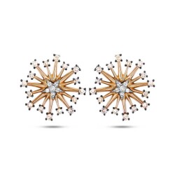 0,38 Karat Kahverengi Pırlantalı Küpe - 2