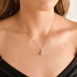 0,38 Karat Pırlanta Baget Kolye - 2