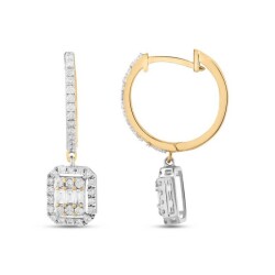 0,38 Karat Pırlanta Baget Küpe - 