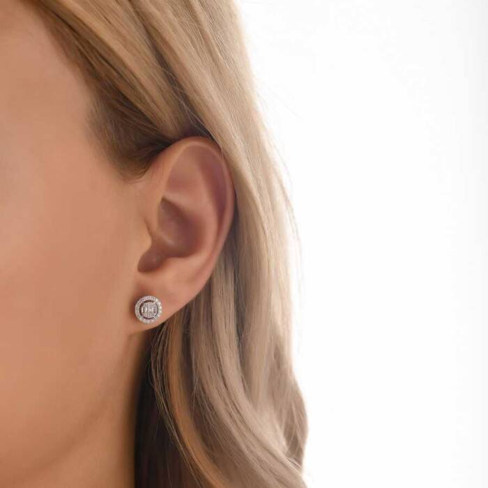 0,40 Karat Pırlanta Baget Küpe - 3