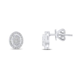 0,40 Karat Pırlanta Oval Küpe - 2