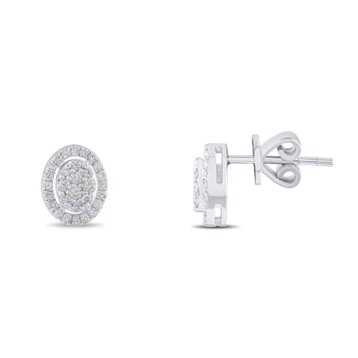 0,40 Karat Pırlanta Oval Küpe - 2