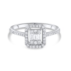 0,41 Karat Pırlanta Baget Yüzük - 