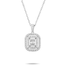 0,41 Karat Pırlanta Baget Kolye - 