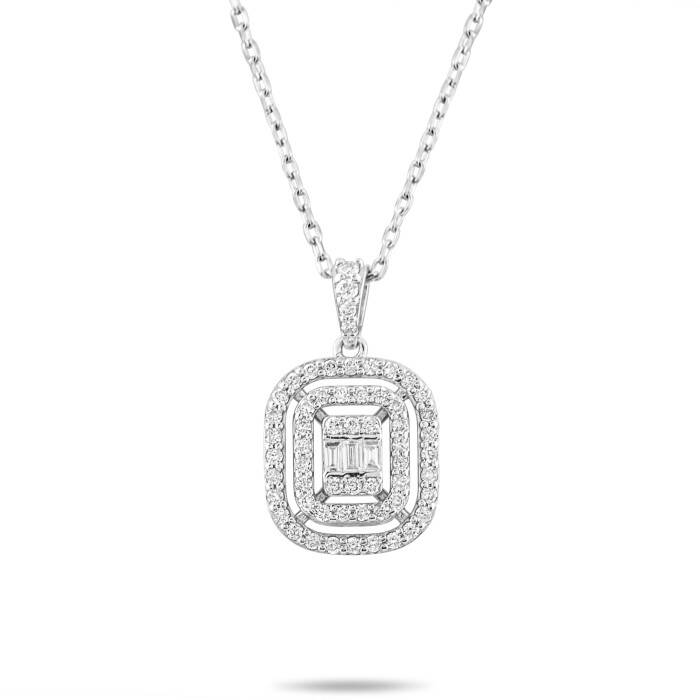 0,41 Karat Pırlanta Baget Kolye - 1