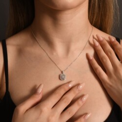 0,41 Karat Pırlanta Baget Kolye - 2