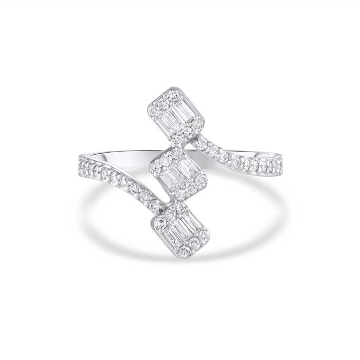 0,41 Karat Pırlanta Baget Yüzük - 1