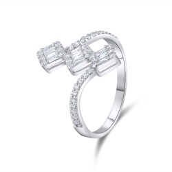 0,41 Karat Pırlanta Baget Yüzük - 2