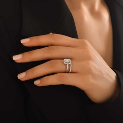 0,42 Karat Pırlanta Baget Yüzük - 