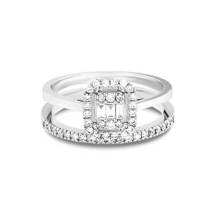 0,42 Karat Pırlanta Baget Yüzük - 2