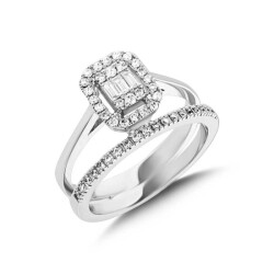 0,42 Karat Pırlanta Baget Yüzük - 3