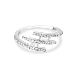 0,42 Karat Pırlanta Baget Yüzük - 2