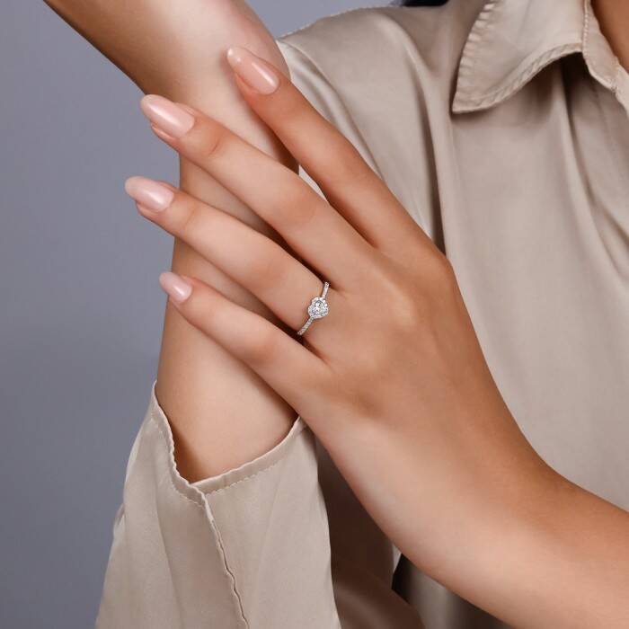 0,43 Karat Pırlanta Kalp Fantezi Yüzük - 3