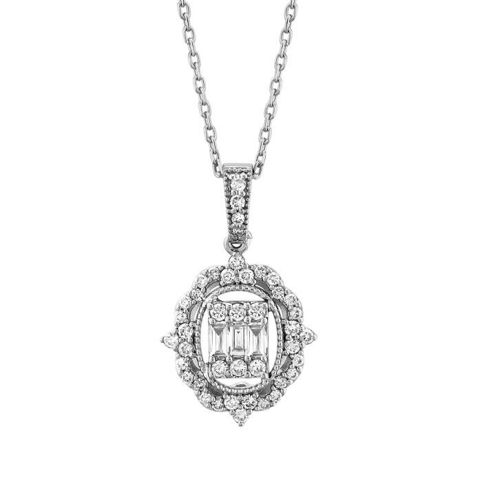 0,43 Karat Pırlanta Baget Kolye - 1